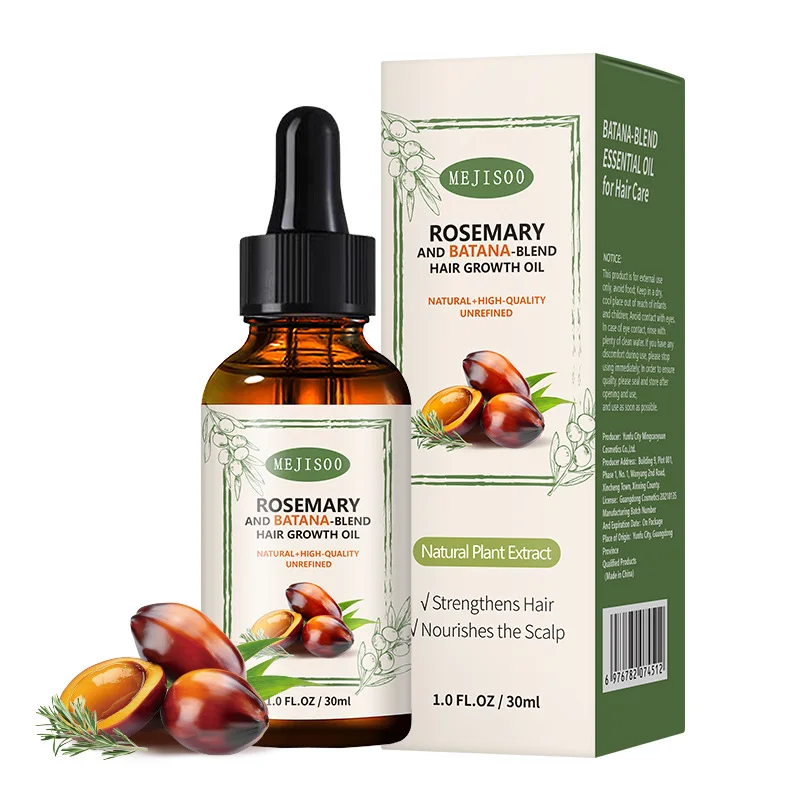 Private Label Hair Care 100% Natural Herbal Organic Wholesale Loss Treatment Rosemary Batana Oil Growth Serum for Hair