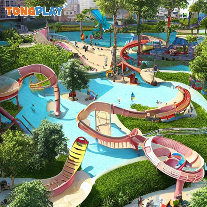 Water Park Equipment Water Play Equipment Wave Pool Machine Lazy River Equipment WIth Push Pump Lazy River Machine