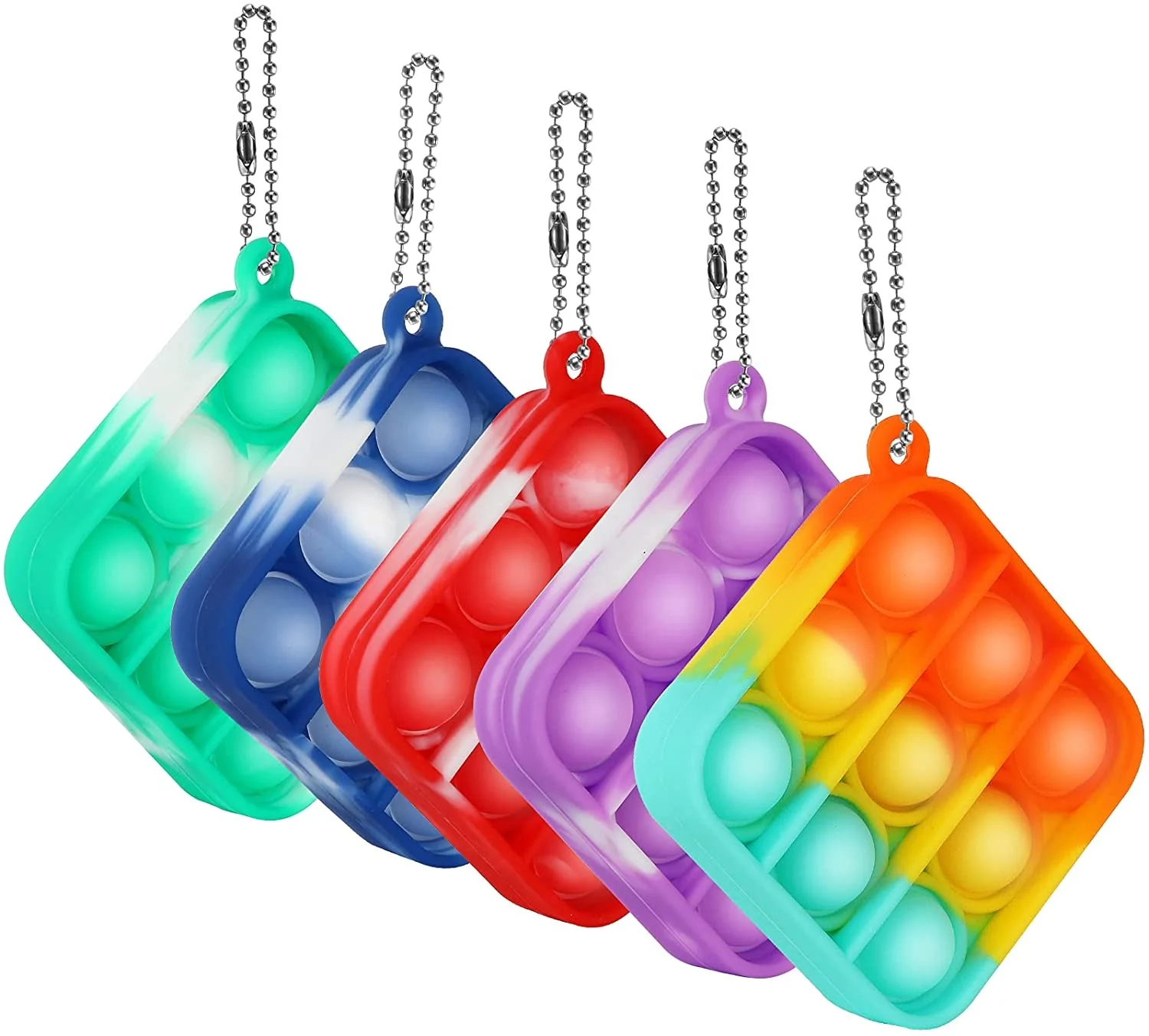 2022 newest push pop fidget toy mini keychain  pop n play keychain big pop fidget keychain heart shape