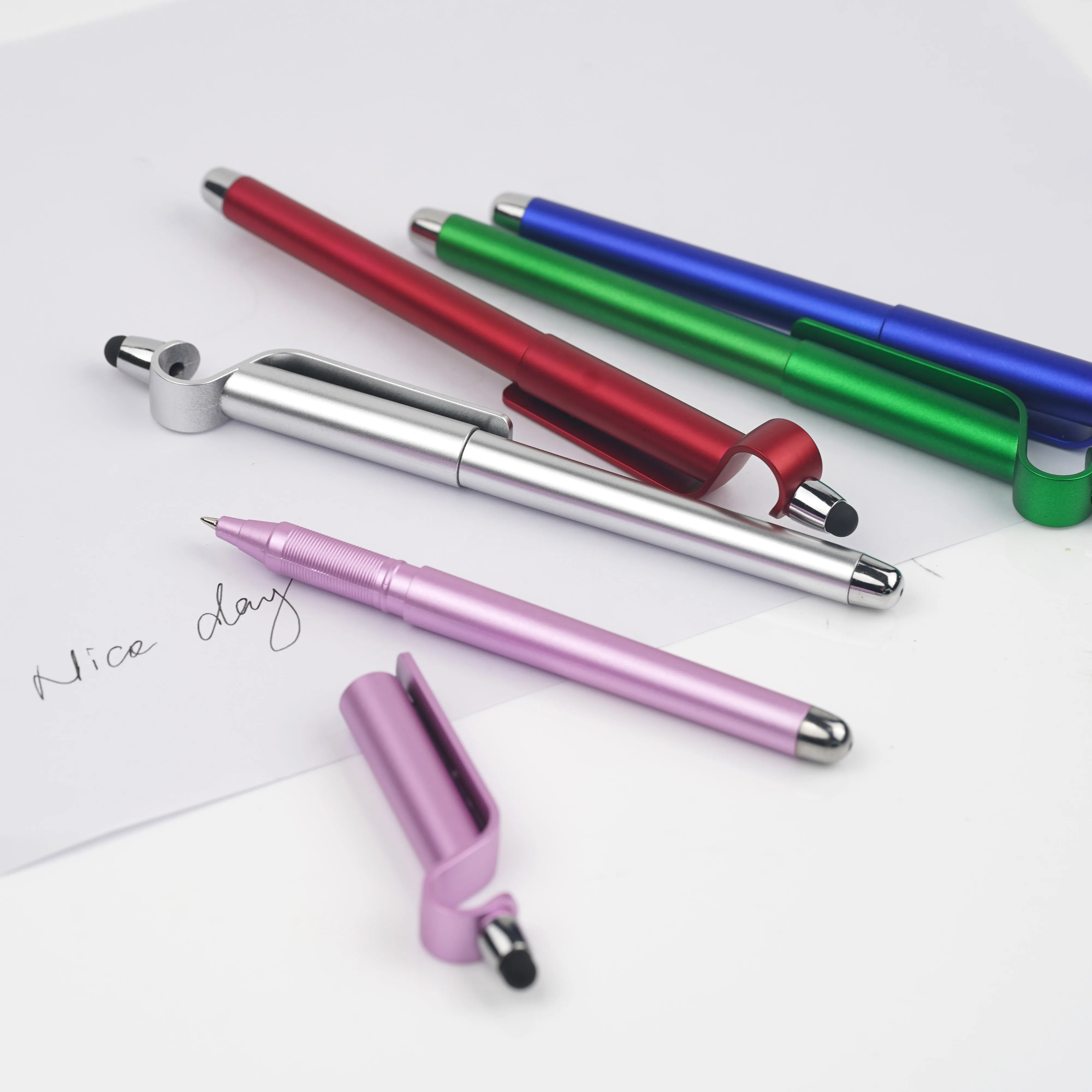 Promotional Advertising Custom Pens Stylus Touch Pen with Phone Holder