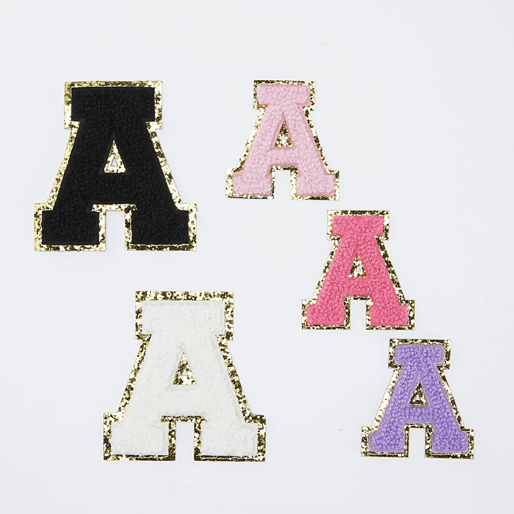 Wholesale Custom Factory Price Letter Patch Colorful Chenille Patch Embroidery Iron On & Adhesive Patches