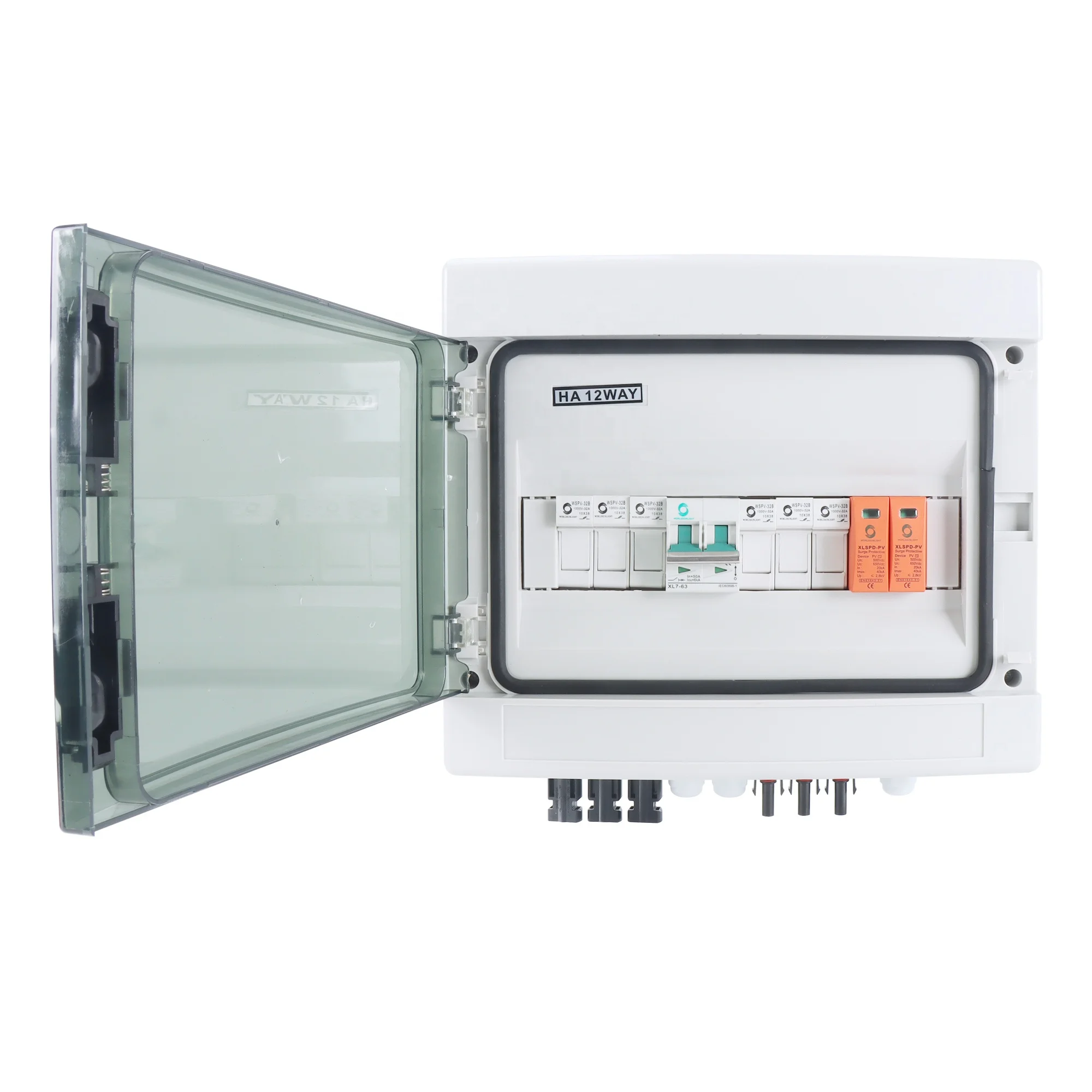 CE WSDB-PV3/1 IP65 3 IN 1 OUT 3 Strings Ways 16A 15A 20A 25A 32A 500V 600V 800V DC Solar PV Array Power Combiner Box