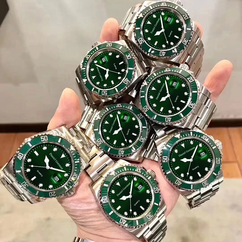 Own Brand 30m Waterproof Luminous Stainless Steel Strap Luxury Watches Man Wholesale Quartz Watches