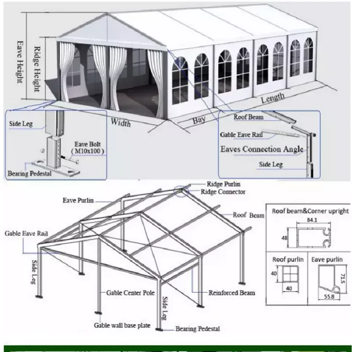 Large Industrial Waterproof Warehouse Tent  Wedding Tents For 500 People