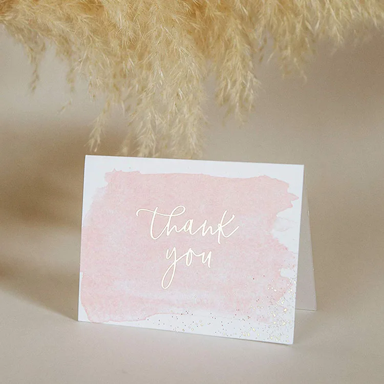 Fancy 48 blank gold foil watercolor thank you cards blank for wedding baby & bridal shower
