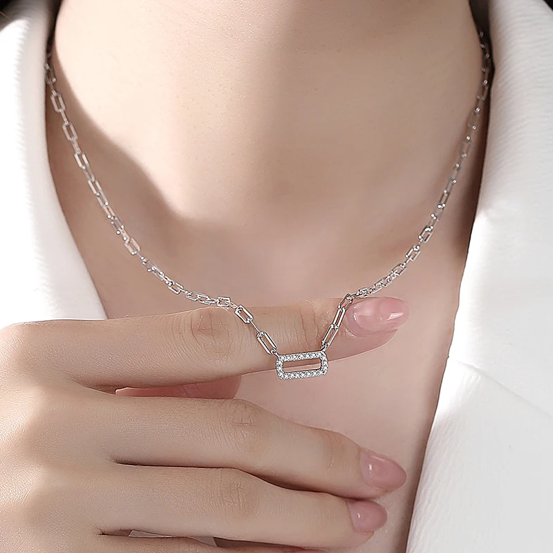 YINSAKI 925 Silver Bracelet Paperclip Chain 14K 18K 22K Gold Plated Zircon Gemstone Jewelry