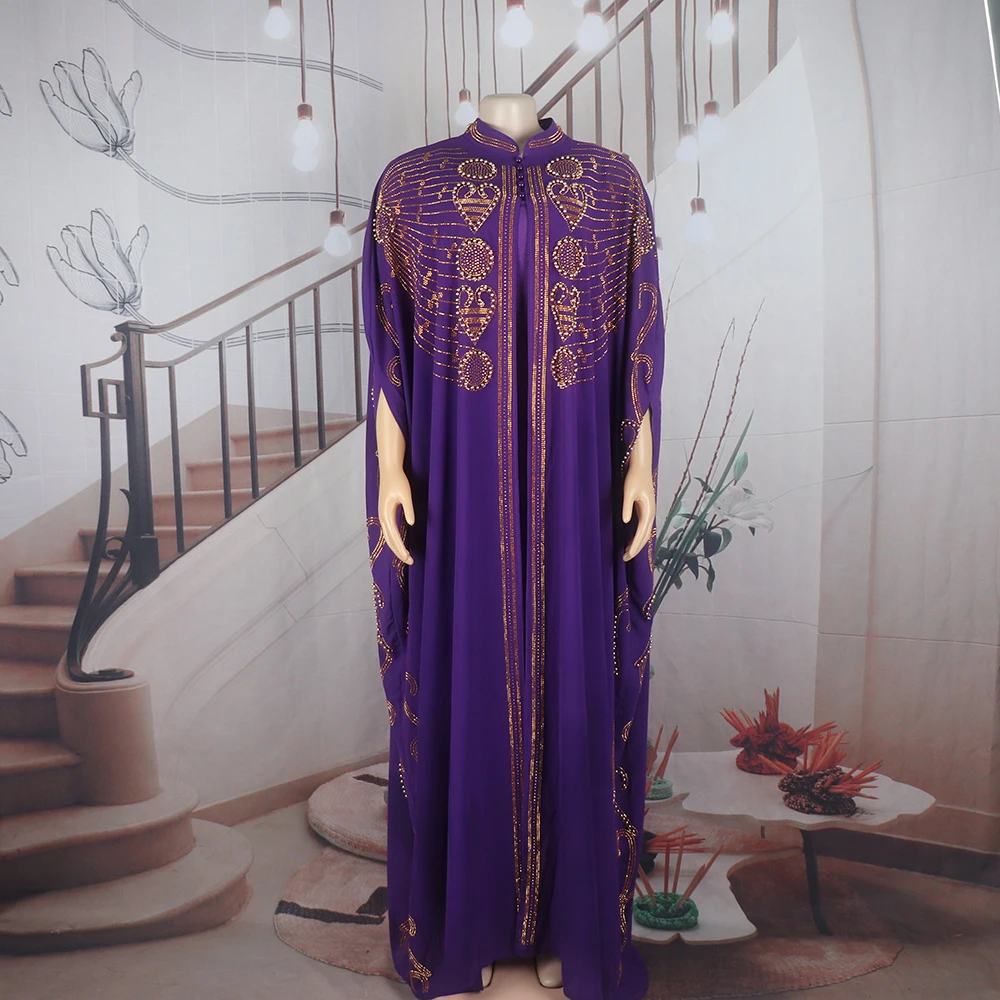 High Quality Plus Size Women African Maxi Dresses chiffon Designs For African Dresses Kitenge Traditional Moroccan Dress