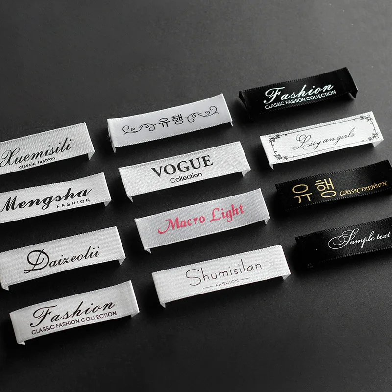 High density Custom metal garment care label printed woven label with logo