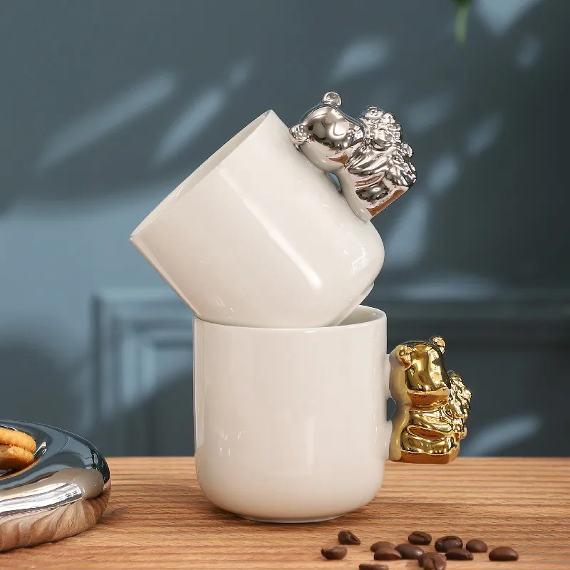 300ml Bear Design Ceramic Coffee Mugs Coffee Water Cup Tea Mug Gift Set