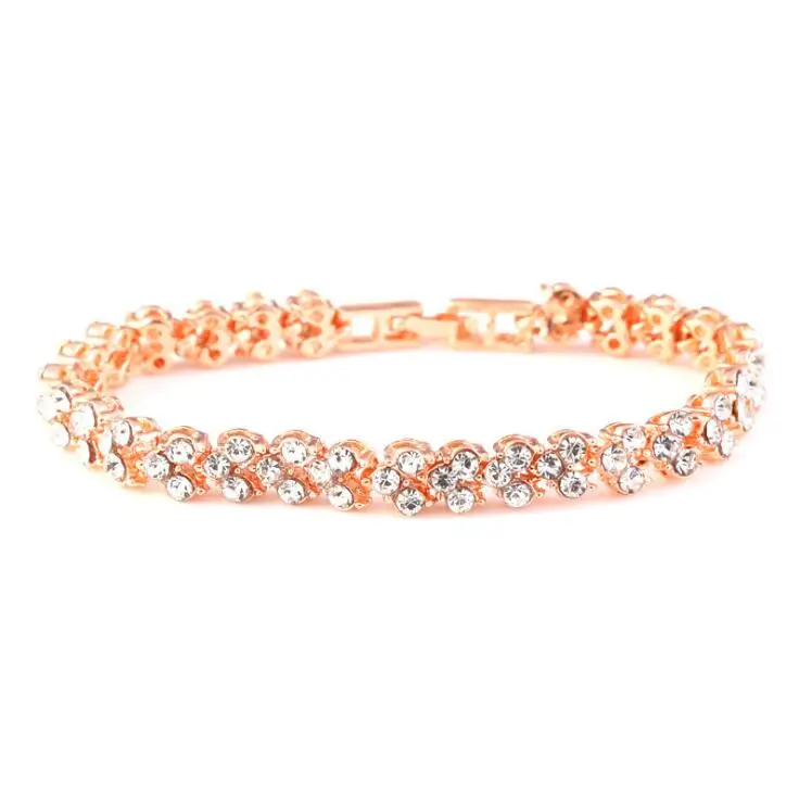  European and American foreign trade new exquisite luxury Roman crystal bracelet simple diamond