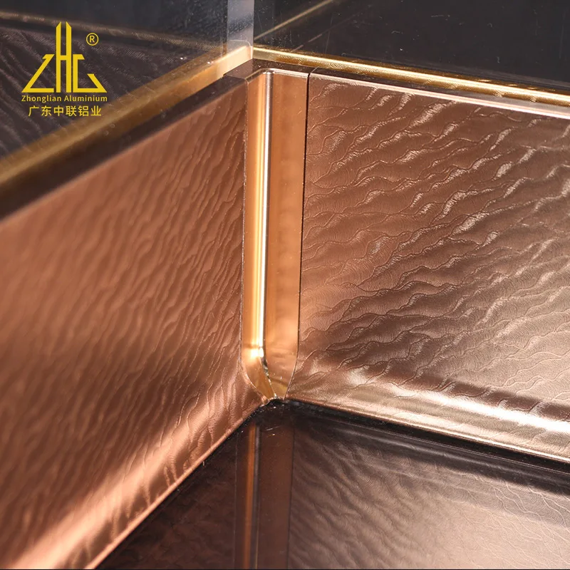 ZHONGLIAN Modern Black Color Series Aluminum Kitchen Skirting Baseboard Skirting Board for Villa