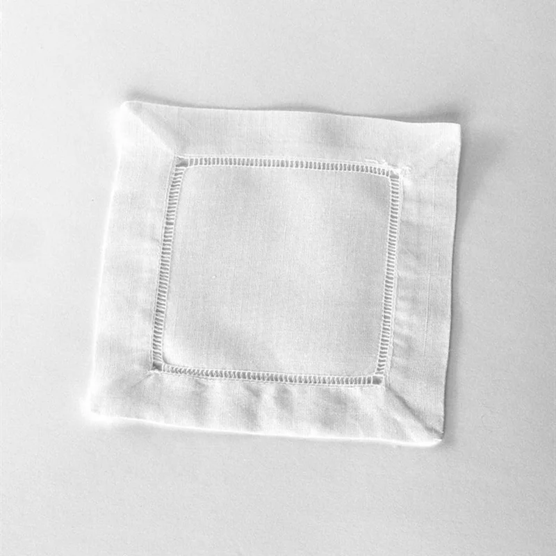 Ramie Cotton Hemstitch Cocktail Napkin Cloth