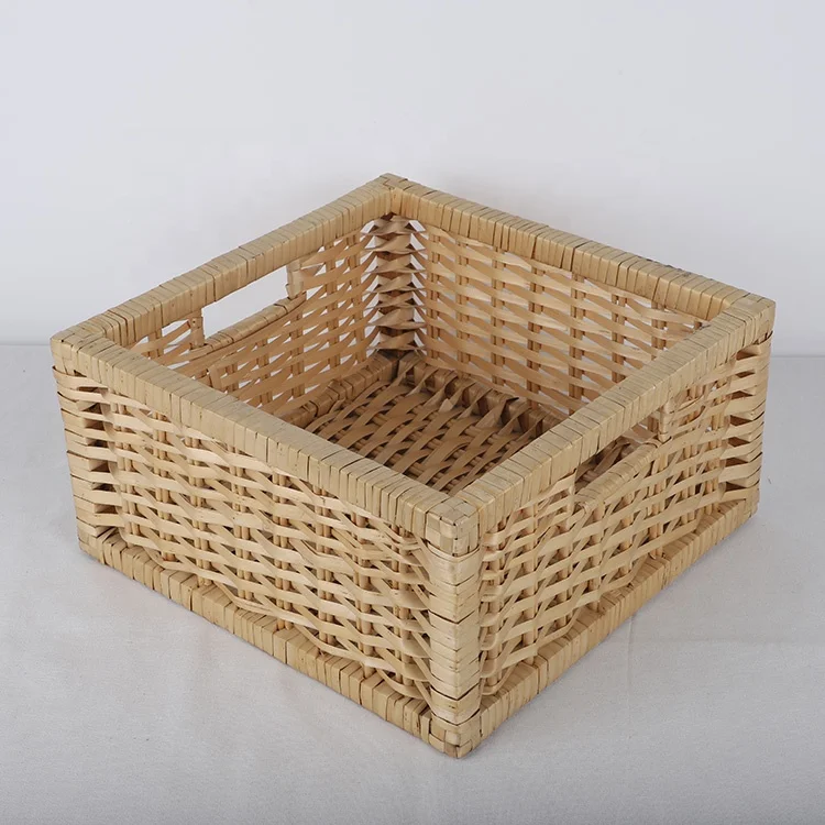 Factory wholesale nature willow material hand woven baby toys storage basket kitchen vegetable storage basket