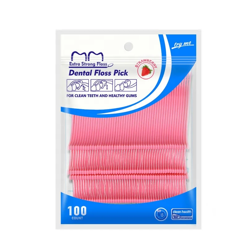 Wholesale Multi Colors Mint Flavor Dental Floss Picks Teeth Flossing 100 Count Floss Toothpicks