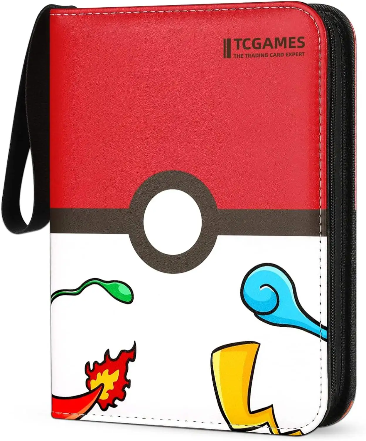 400 4 Pockets PU leather Pokemoned Card Holder Charizard 50 pages Collector Book Trading Card Game Collection Folder with Zipper