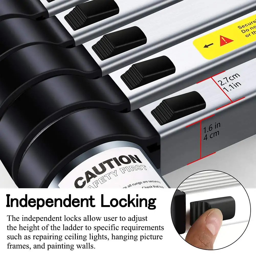 Super Quality Folding Step Manufacturers Loft Retractable Foldable Aluminum Telescopic Ladder