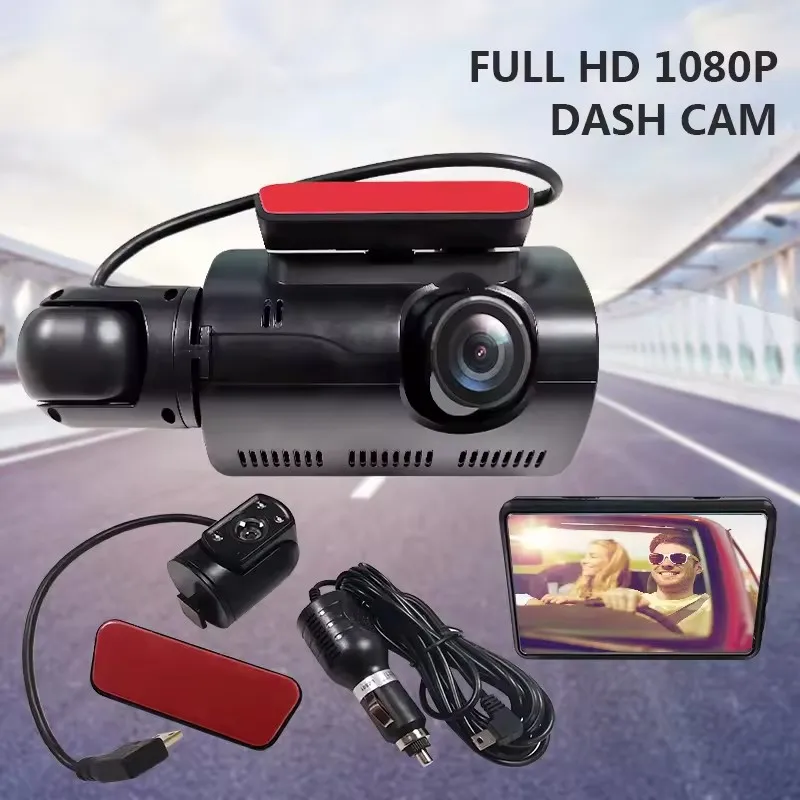 Full HD Dual Lens Car Dash Cam with Inside View and Wifi