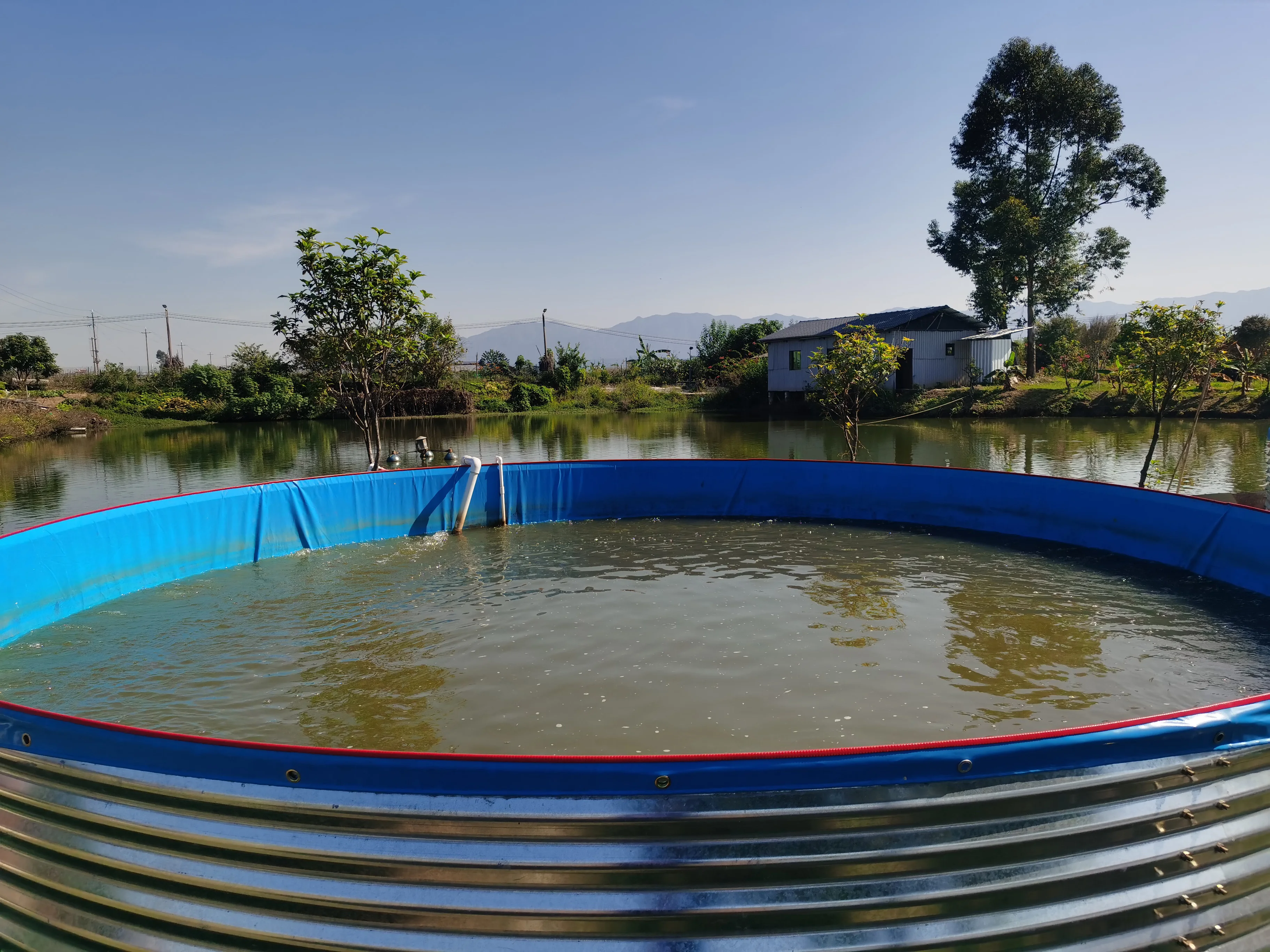 High quality customized Round fish farm pond liner pvc aquaculture tank liner tarpaulin