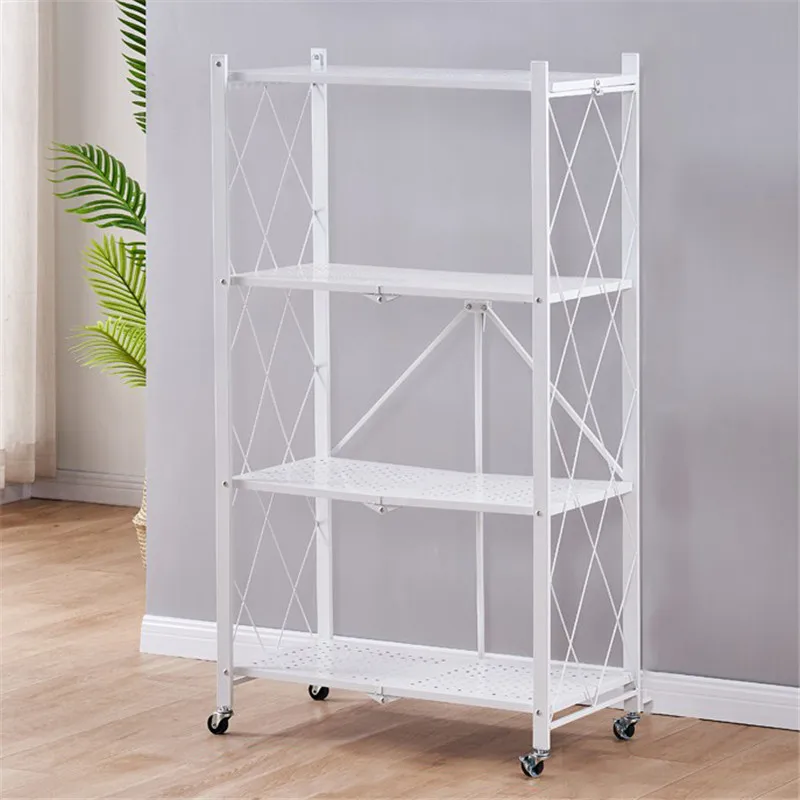 Multifunctional Foldable Vegetable Storage Rack 3/4/5 Layer Kitchen Storage Rack Metal Shelf Storage Holders & Racks