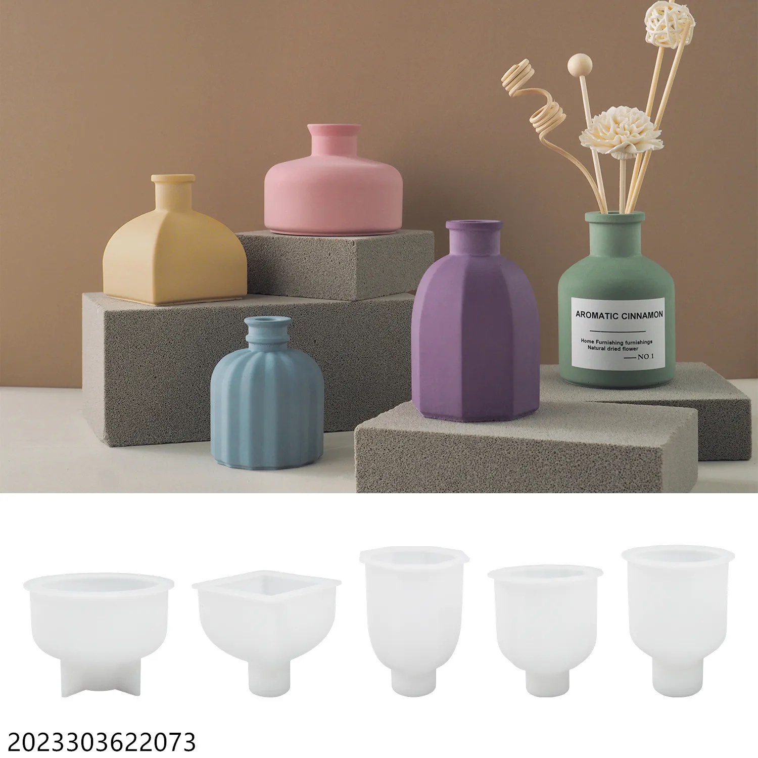 DIY Gypsum Cement Vase Silicone Mold Creative Vase Insertion Aromatherapy Decorative Mirror Silicone Mold