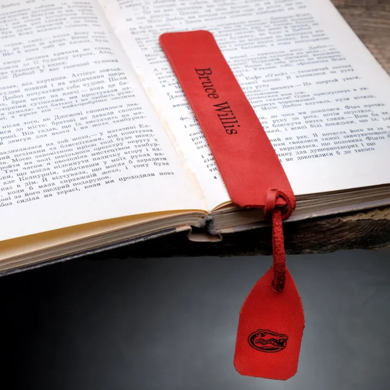 High Quality Leather Bookmark Engraved Custom Logo Book Mark Gifts for Kids and Adult