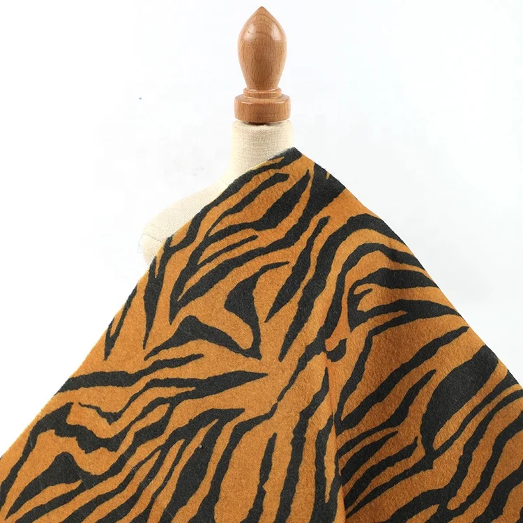 Wholesale repreve 30% recycled polyester 58% polyester 12% viscose knit TR brushed printed velour fabrics for winter coat