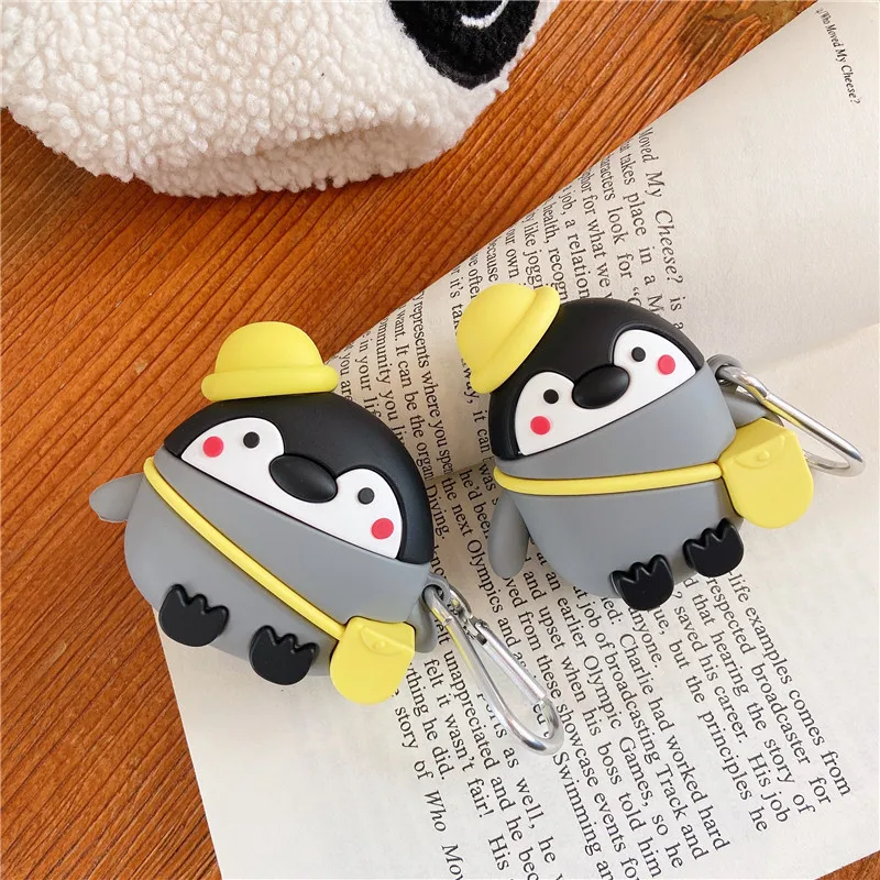 Мягкий силиконовый защитный чехол с 3d-изображением милых животных пингвина из мультфильма Защитные чехлы для Airpods 2 для Airpod 1 2 Pro