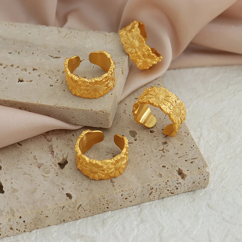 XIXI Bague Acier непригодные для использования в стиле нуво из нержавеющей стали 18-каратное позолоченное золото оптовая продажа на заказ модные ювелирные кольца женщин