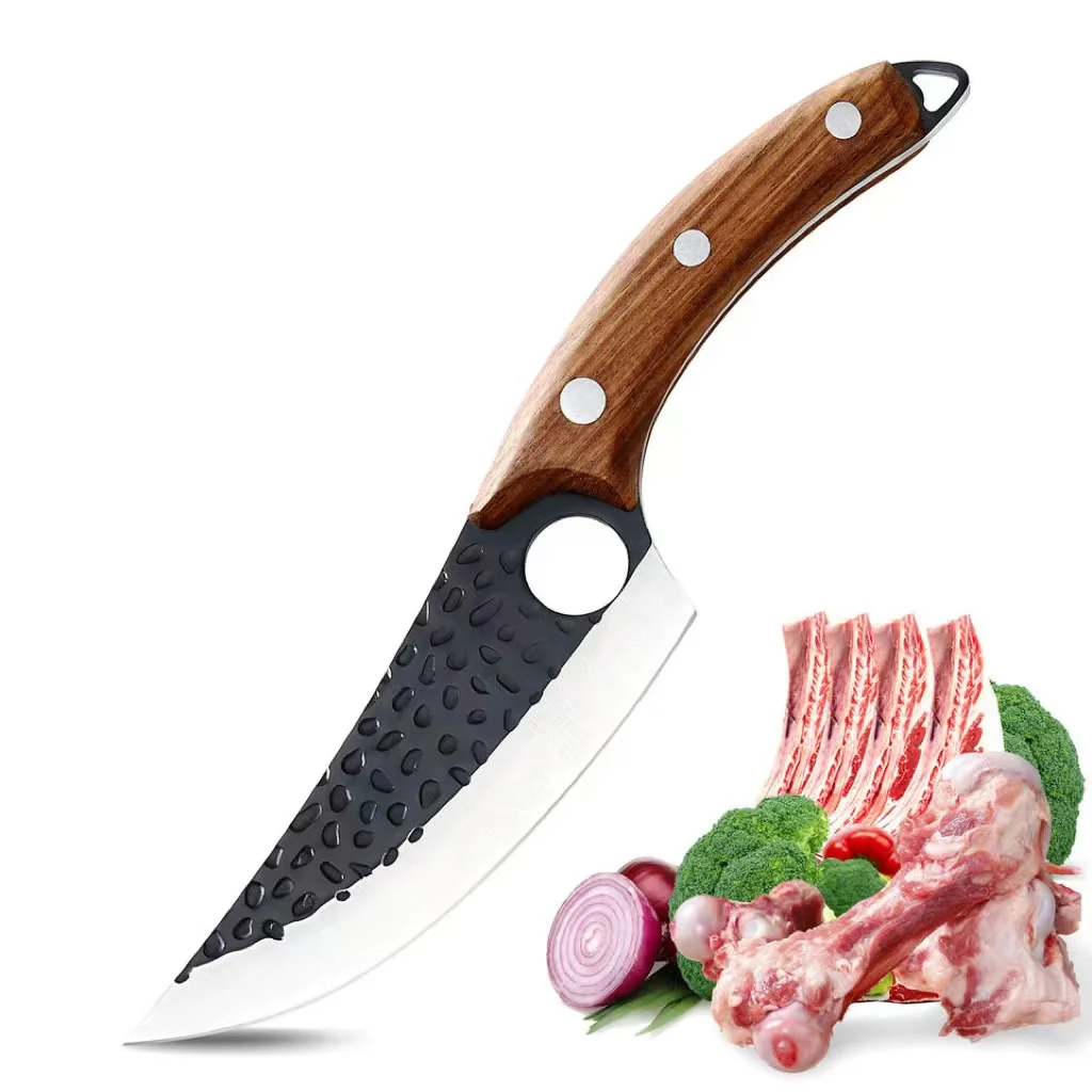 Butcher Knife Hand Forged Boning Viking Knife  High Carbon Steel Fillet Chef Knife Meat Cleaver for Kitchen