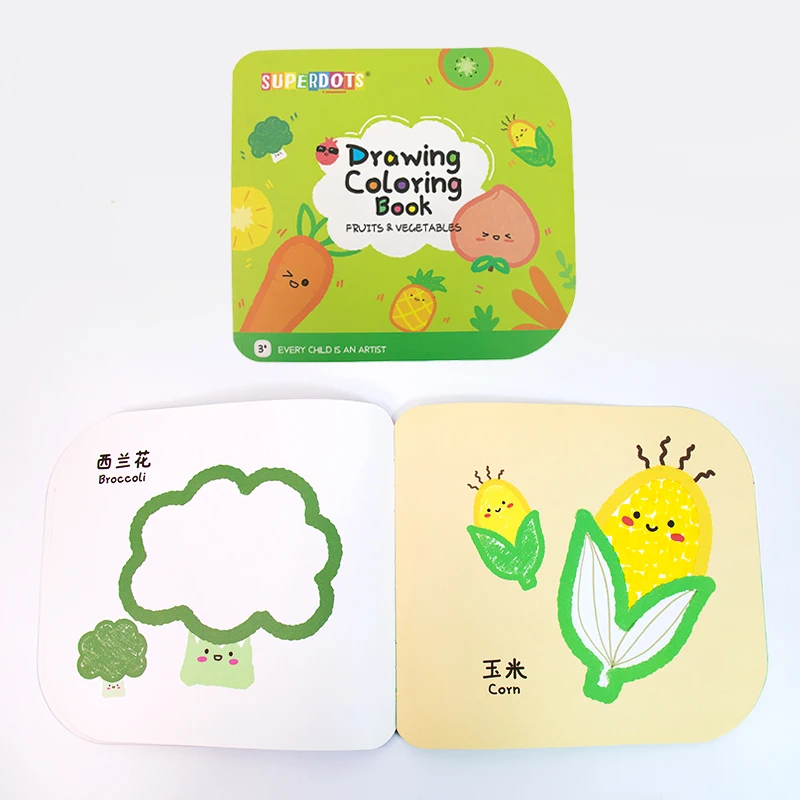 Hot sale Dot Markers colored Activity Book,  fancy animal transport tools pattern graffiti coloring books painting drawing toys