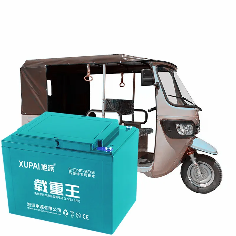 Cheap price 6-evf-58 12v58ah lead acid batteries battery accessories for Electric Tricycle 3-Wheel Electric Passenger Rickshaw
