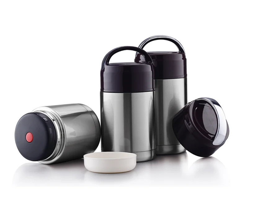 0.6L/0.8L/1.0L  stainless steel Double Wall Vacuum thermos Insulated travel outdoor food container soup container lunch box