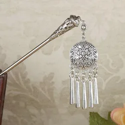 Bohemia Vintage Chinese Tassel Carved Flower Hair Sticks Women Hairpins Headwear Jewelry