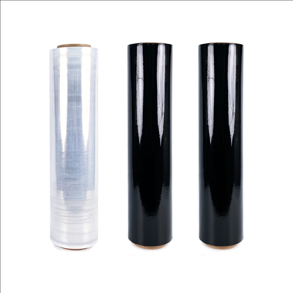 2024  Factory Industrial Pallet Packing Pack Polyethylene Transparent Pallet Wrap Stretch Film Roll Hand PE Stretch Film