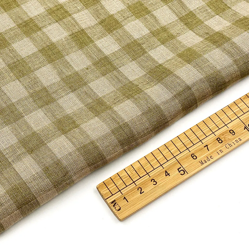 Wholesale china high quality fashion yarn dyed plaid check 100% flax linen fabric for shirt clothing