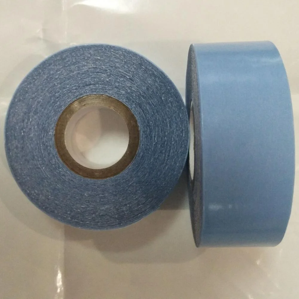 Waterproof Double side adhesive Wig toupee tape with Blue Liner for hair extension 1inchx10yards