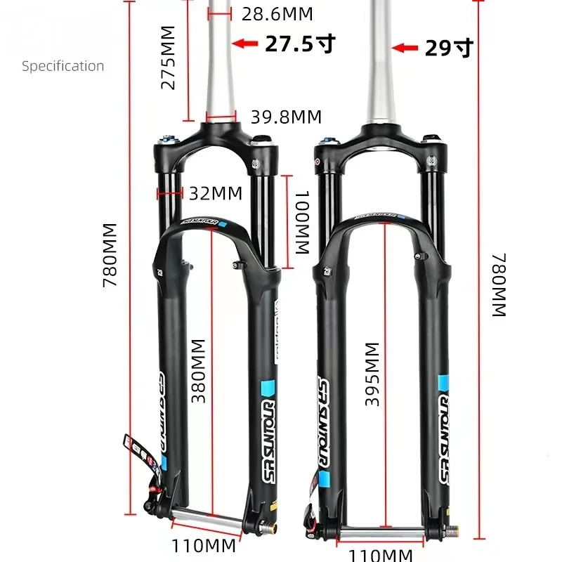 2022 Best Sells SR Suntour Suspension RAIDON32 Fork Damping Adjustment Mountain Bike Fork Used For Cross Country