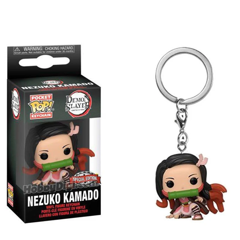 Funko Pop Pocket Keychain Demon Slayer Action Figure Kamado Nezuko Keychain Toys