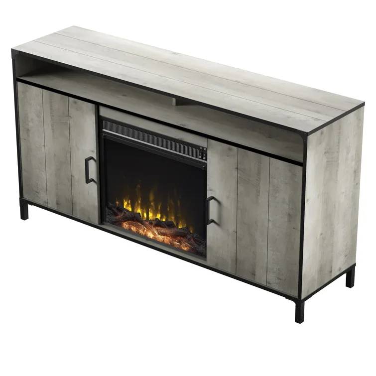 Living room furniture two drawers wooden table modern style Table TV with fireplace