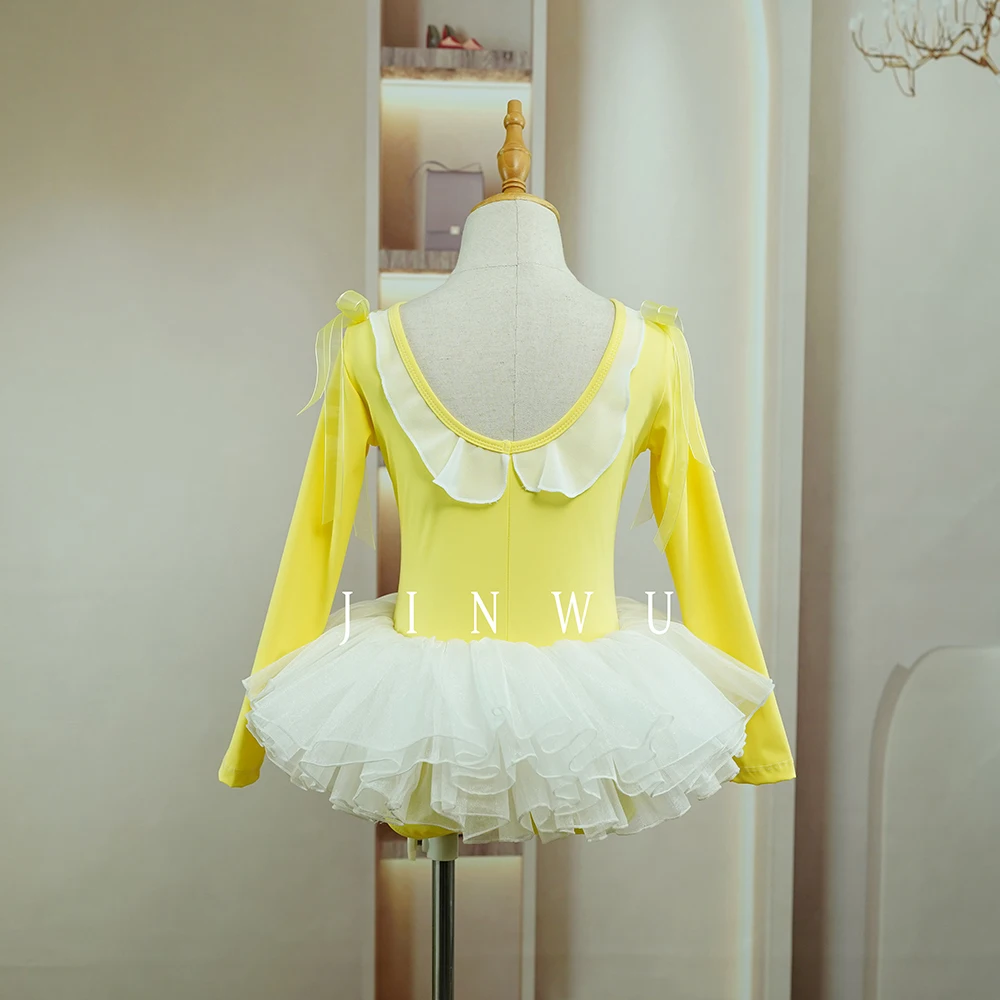 Hot sales popular new arrivals yellow cute nylon girls dance leotards ballet trainingwear manufacturer