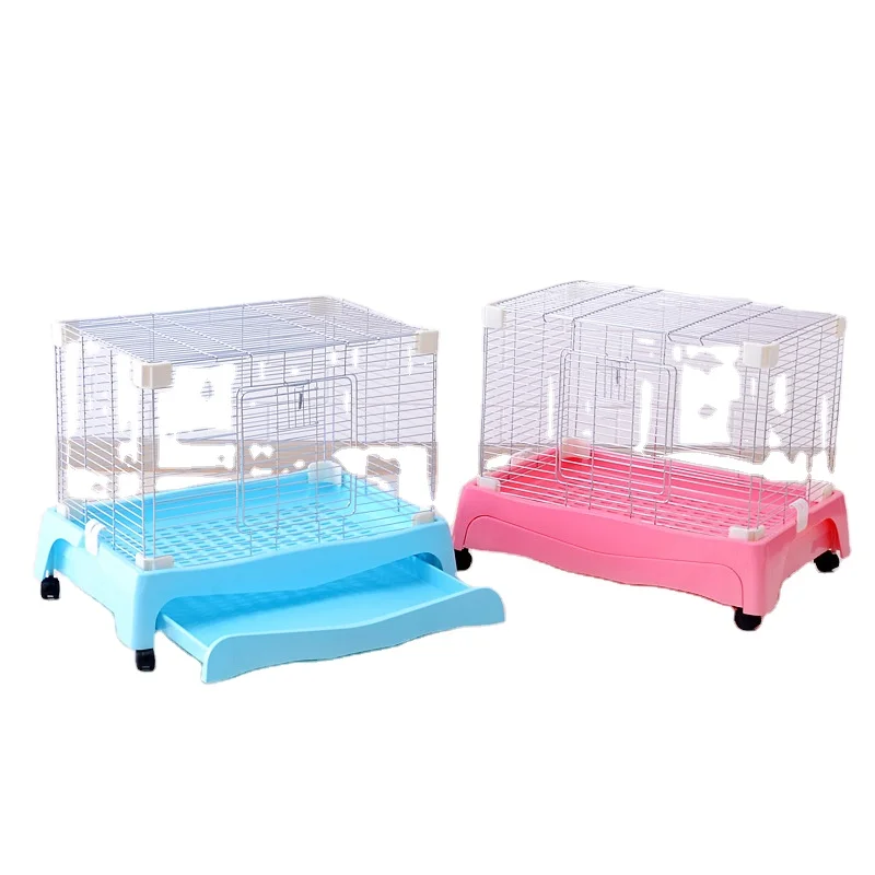 Выдвижная клетка для домашних животных, легко чистится, подходит для кроликов, собак, кошек, морских свинок