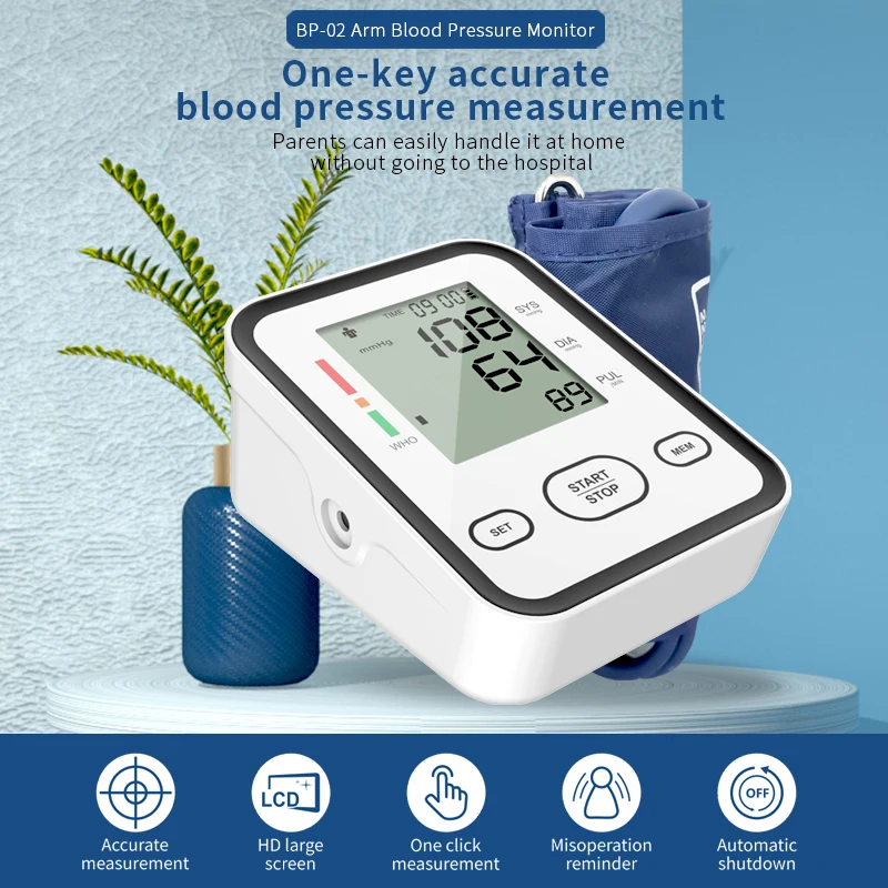 Electric Blood Pressure Monitor Machine With Voice Arm BP Monitor Electronic Digital Blood Pressure Monitor