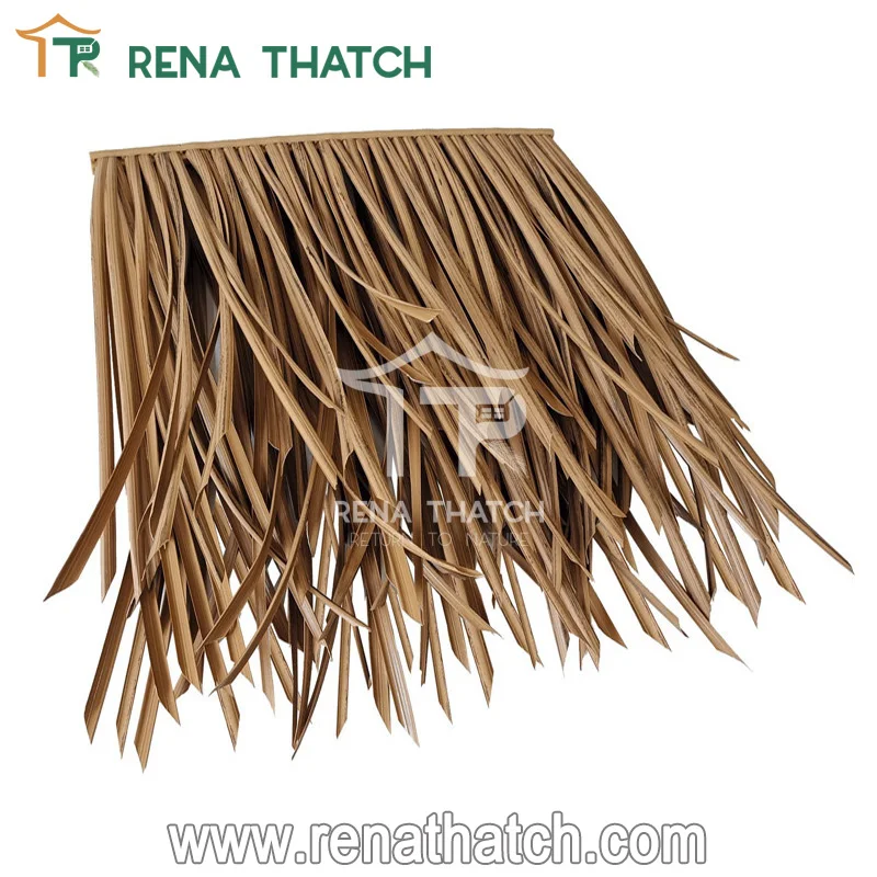 Anti-UV flame proof artificial plastic straw thatch tiles synthetic straw material for house roofs