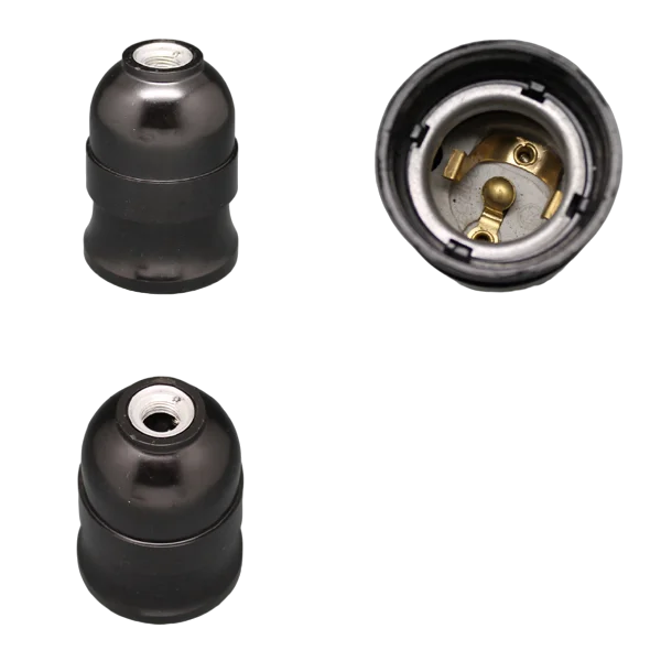 black white bakelite screw Edison ceiling light accessory holder socket e27 lamp base for led light