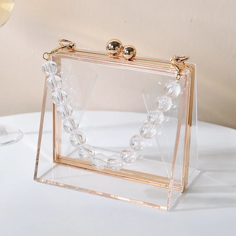Clear acrylic hand bag clutch women clutch bag purses wedding party waist bags women clutch