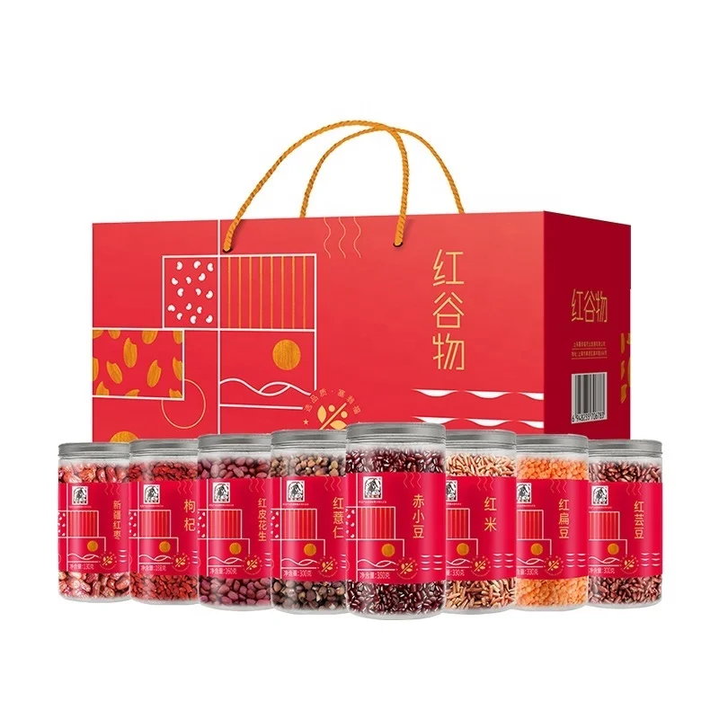 Healthy Organic Food In Gift Boxes Red Grains Coarse Cereal Products  For Supermarket