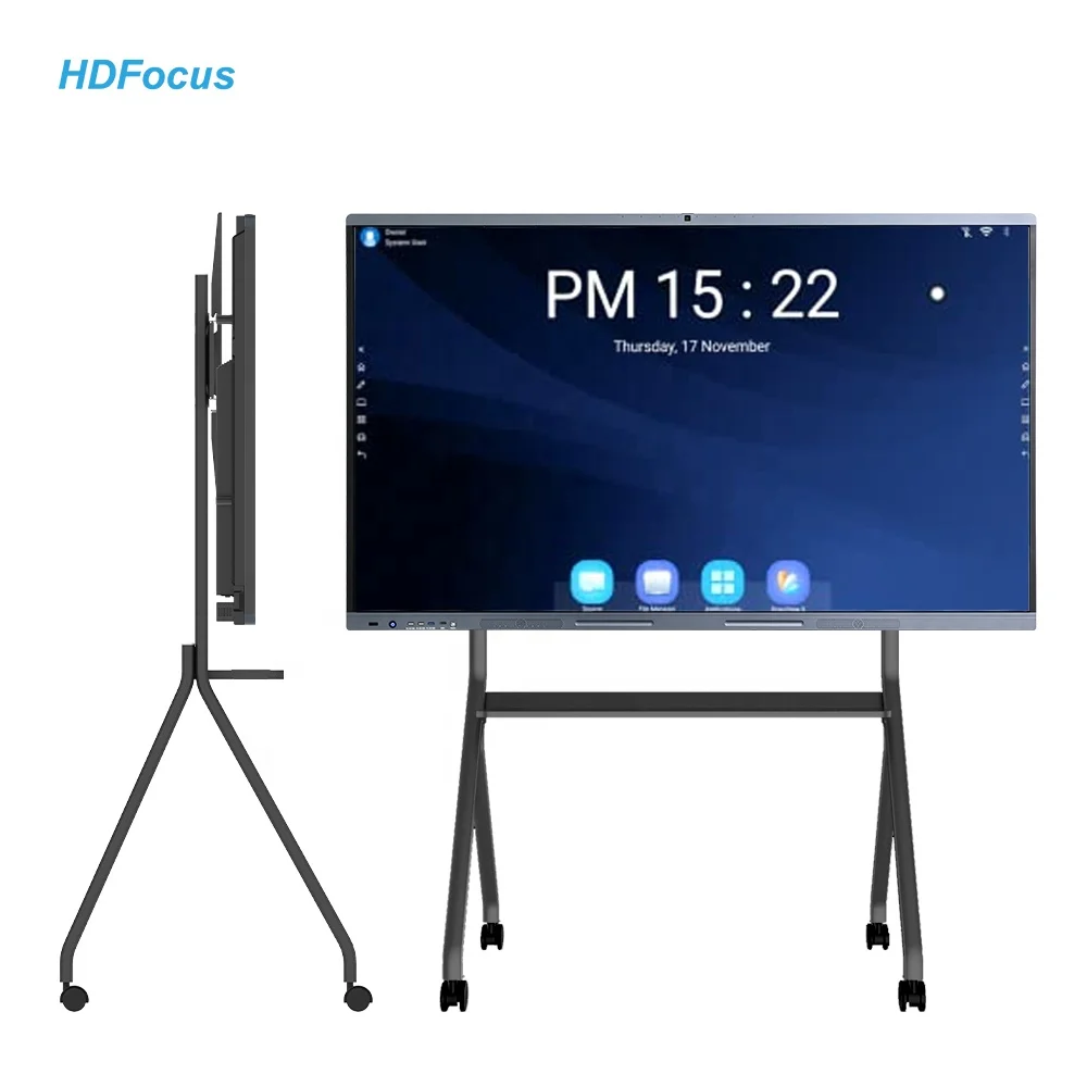 100 Inch Multi Touch Digital Smart Board Screen Floor Stand Electronic Interactive Whiteboard for Classroom