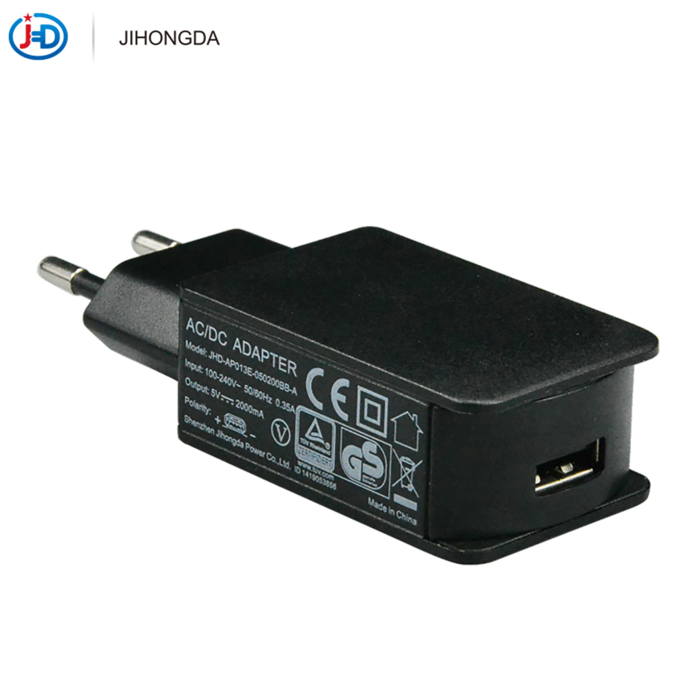 Factory new design eu plug 13w 5v 2a us jp uk eu au standard black power adapter for scanner/MP4 player/console/smart phone