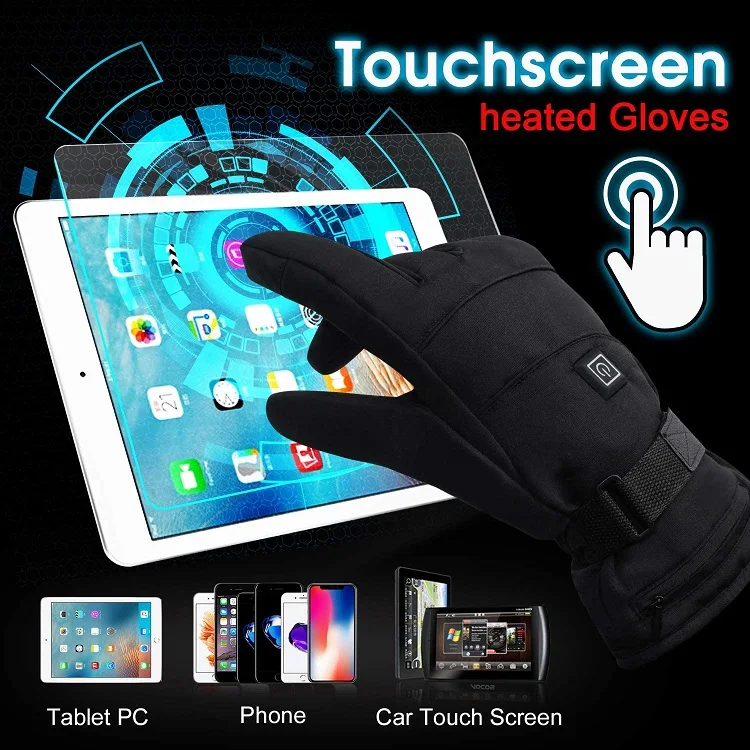 Wholesale Customized Women Men Electric Rechargeable Battery Powered Outdoor Sports Heated Gloves For Ski Motorcycle Hiking