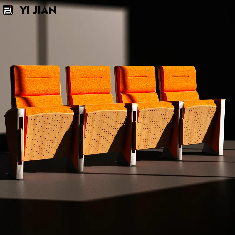 High-End Aluminum Alloy Auditorium Seat with Writing Table Elegant Theater Furniture for Lecture Hall Chair